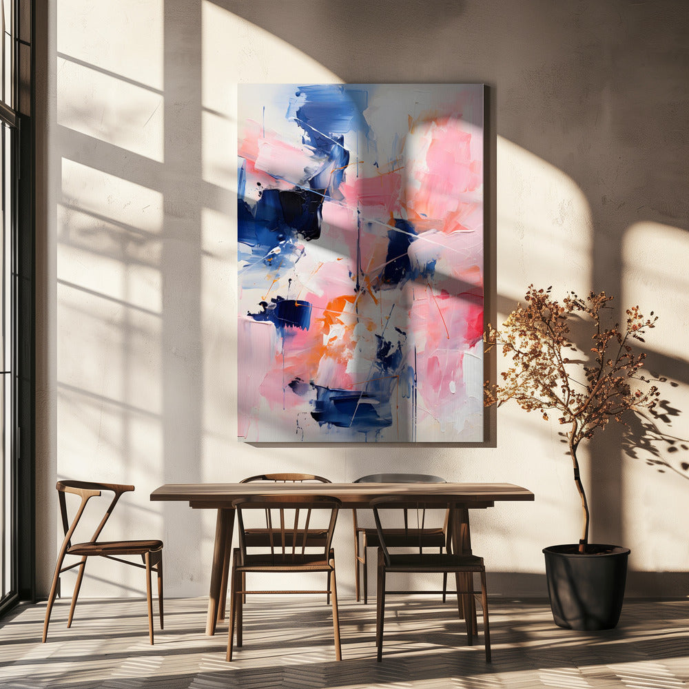 Blush Indigo Abstrakter Druck Zweite 4x | Leinwand