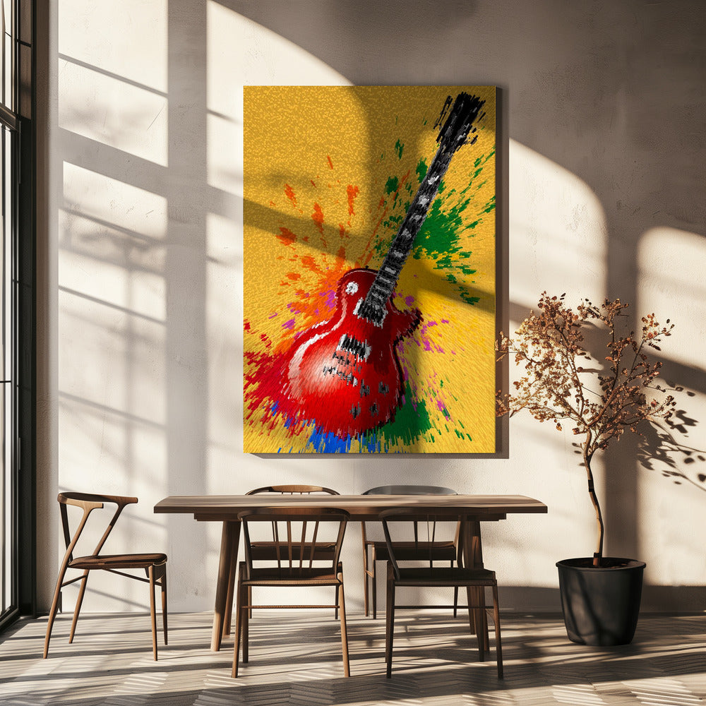 E-Gitarre Pop Art Explodierend | Leinwand