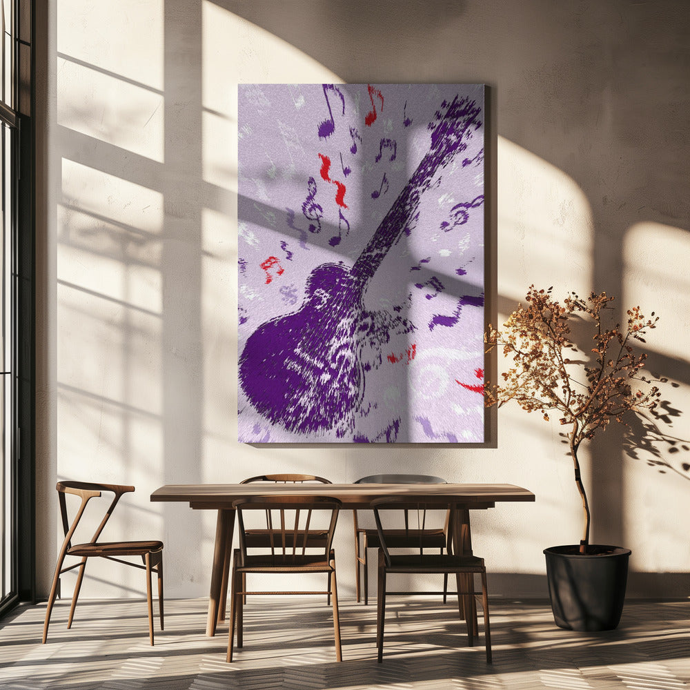 E-Gitarre Pop Art Explodierend | Leinwand
