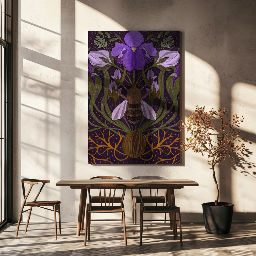 Biene und Iris | Leinwand