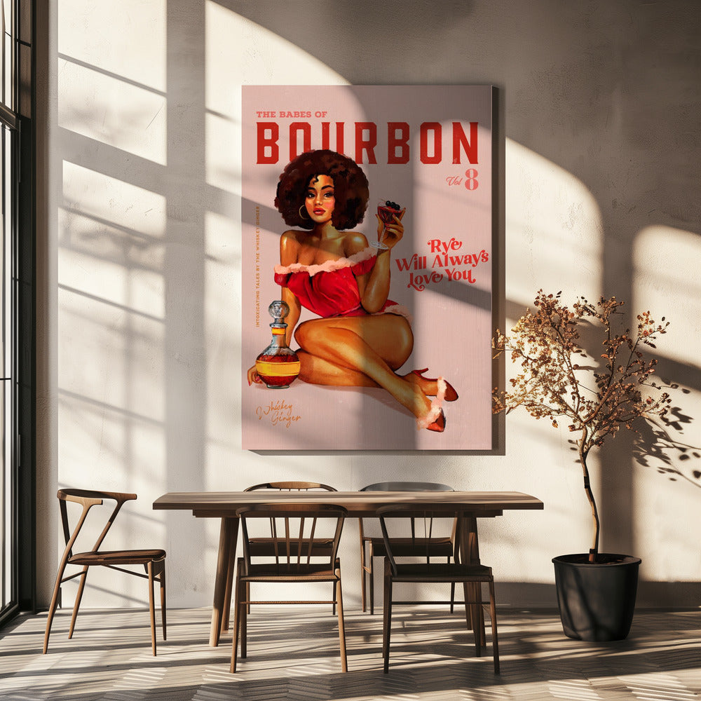Babes of Bourbon Vol 8 Vintage Pinup Girl mit Afro | Leinwand