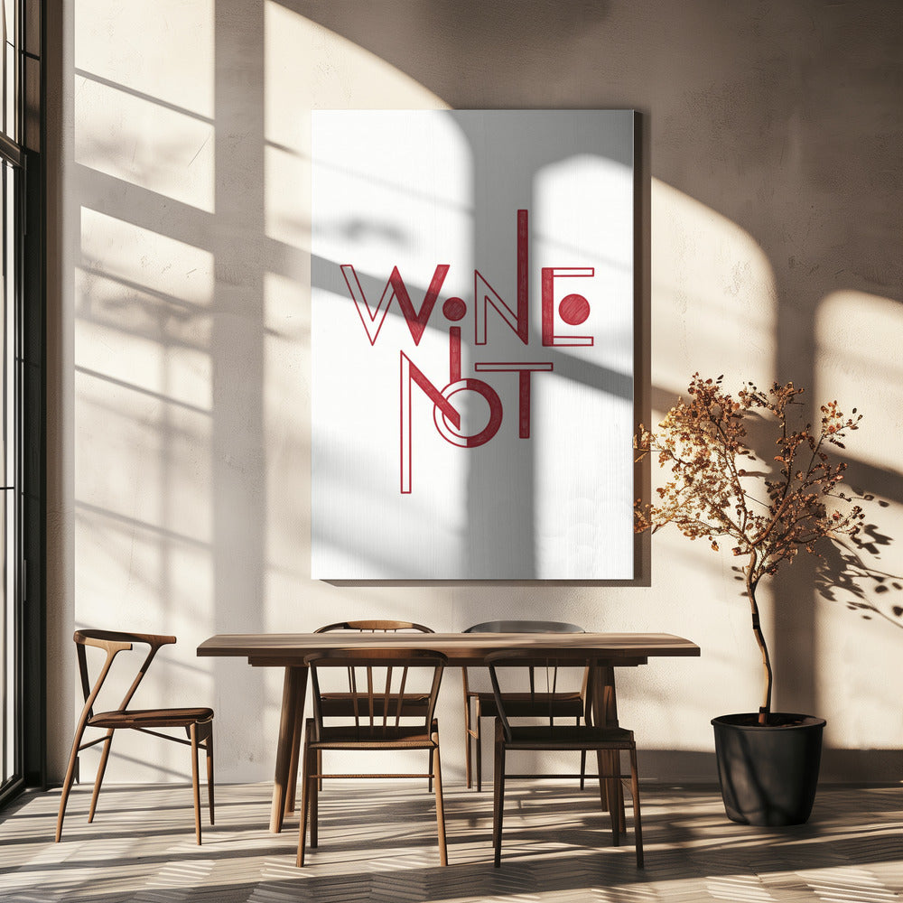 Wine Not hand-drawn text &amp; quote | Canvas