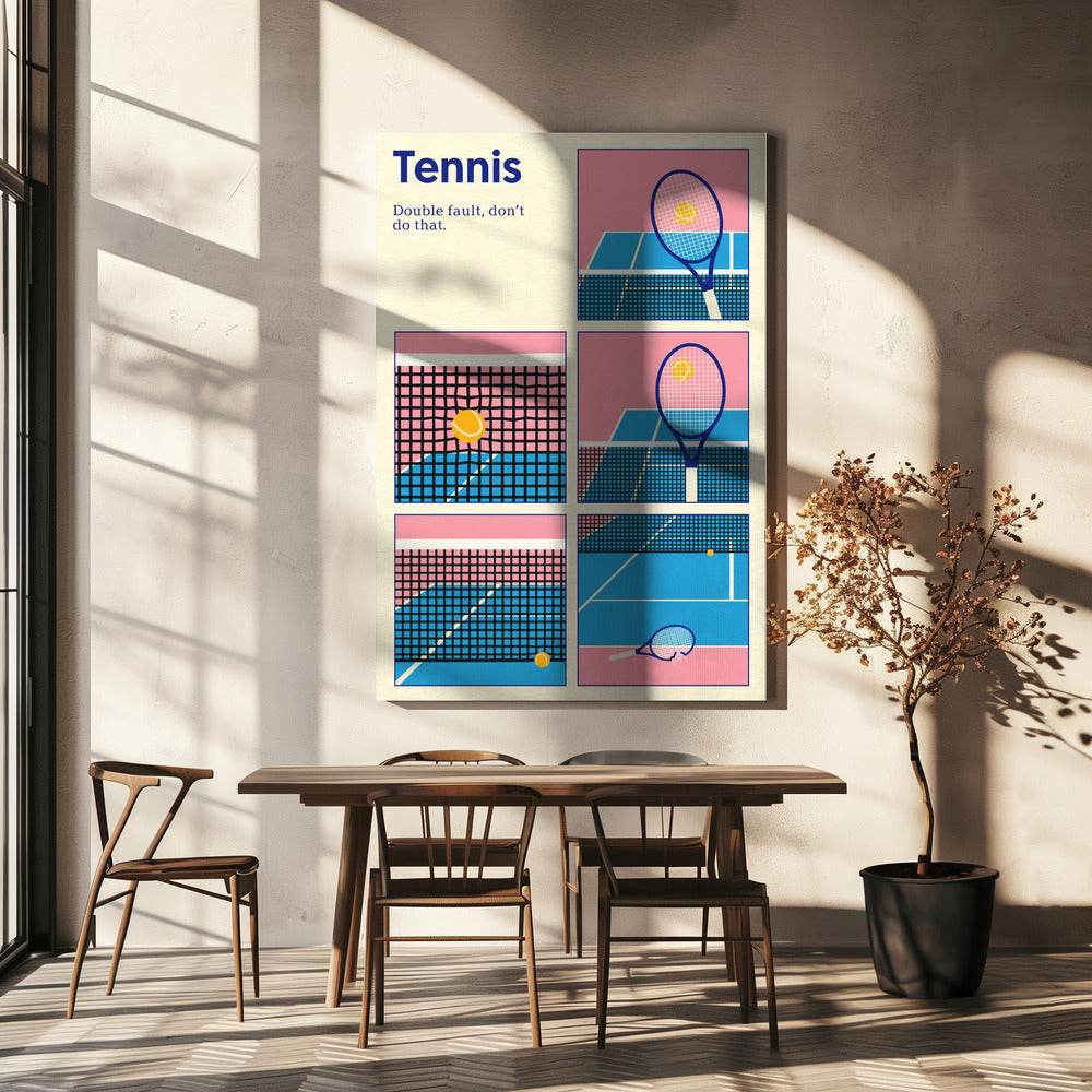 Poster Tennis Doppelsprung | Leinwand