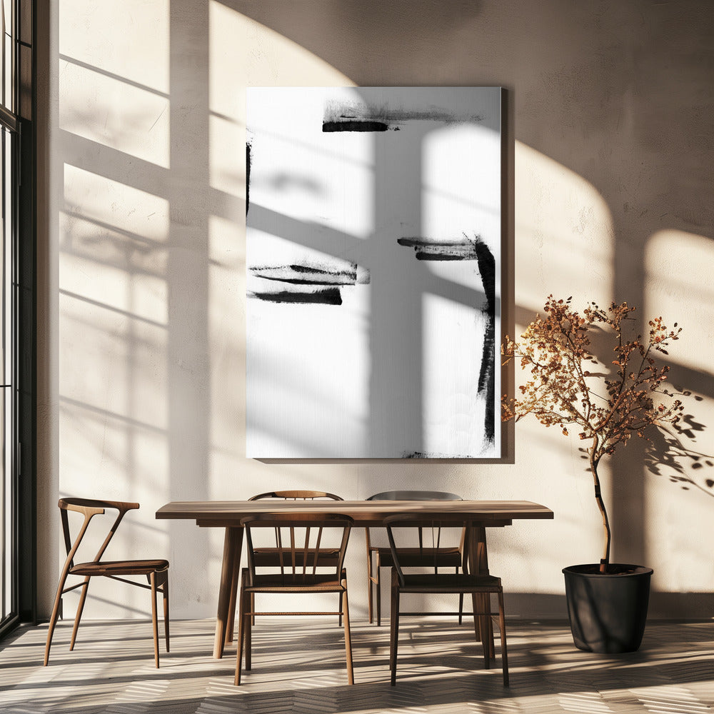 Minimal Black and White Abstract 1 | Canvas