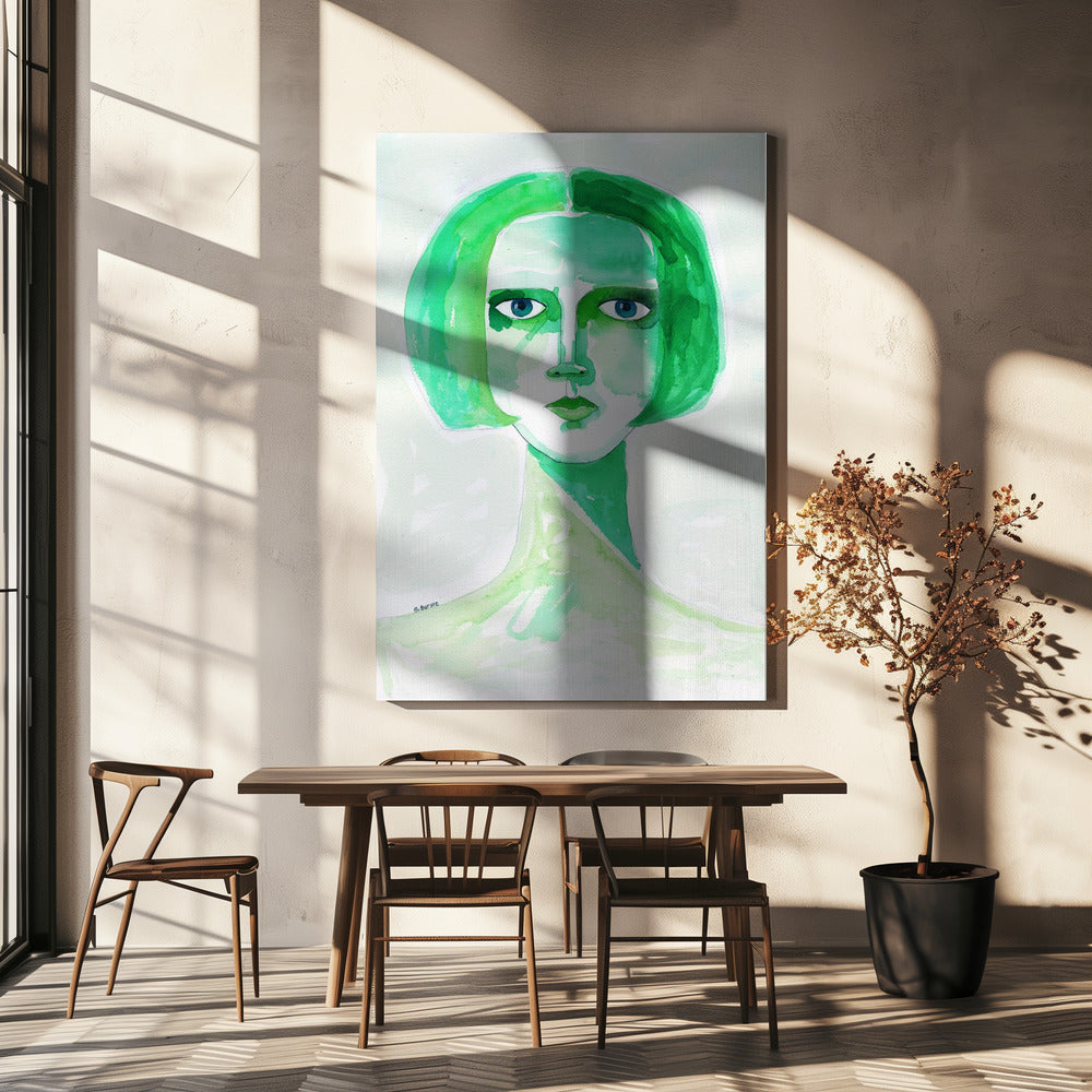 Grünes Mädchen | Leinwand