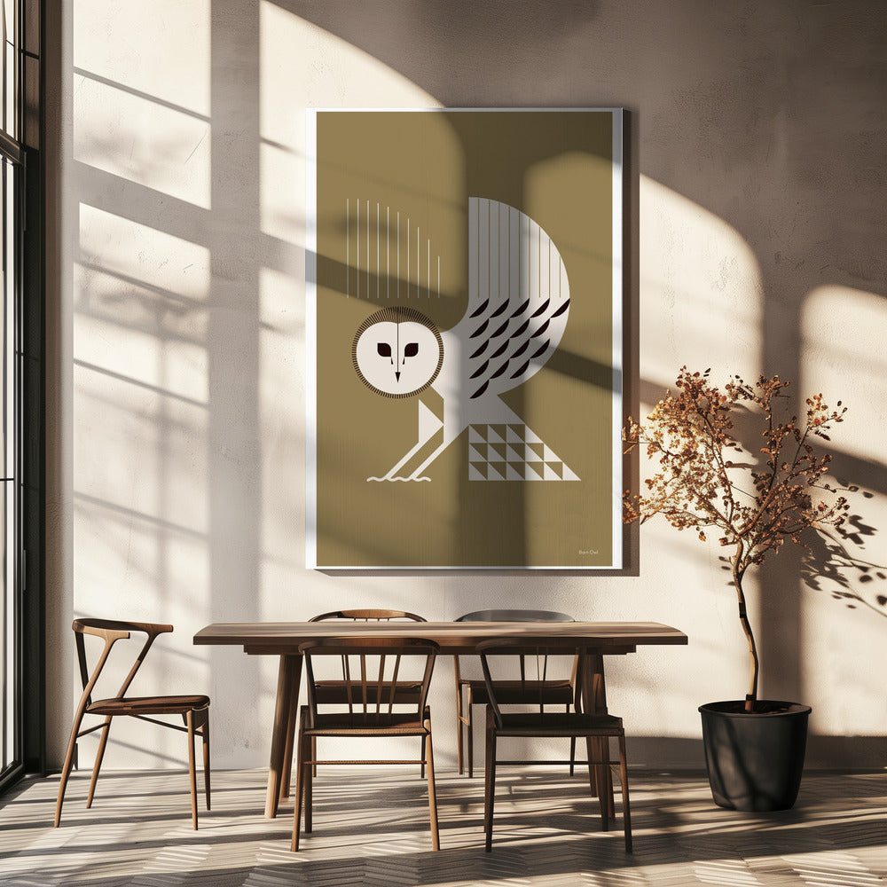 Goldene Tiere - Schleiereule (Gold) | Leinwand