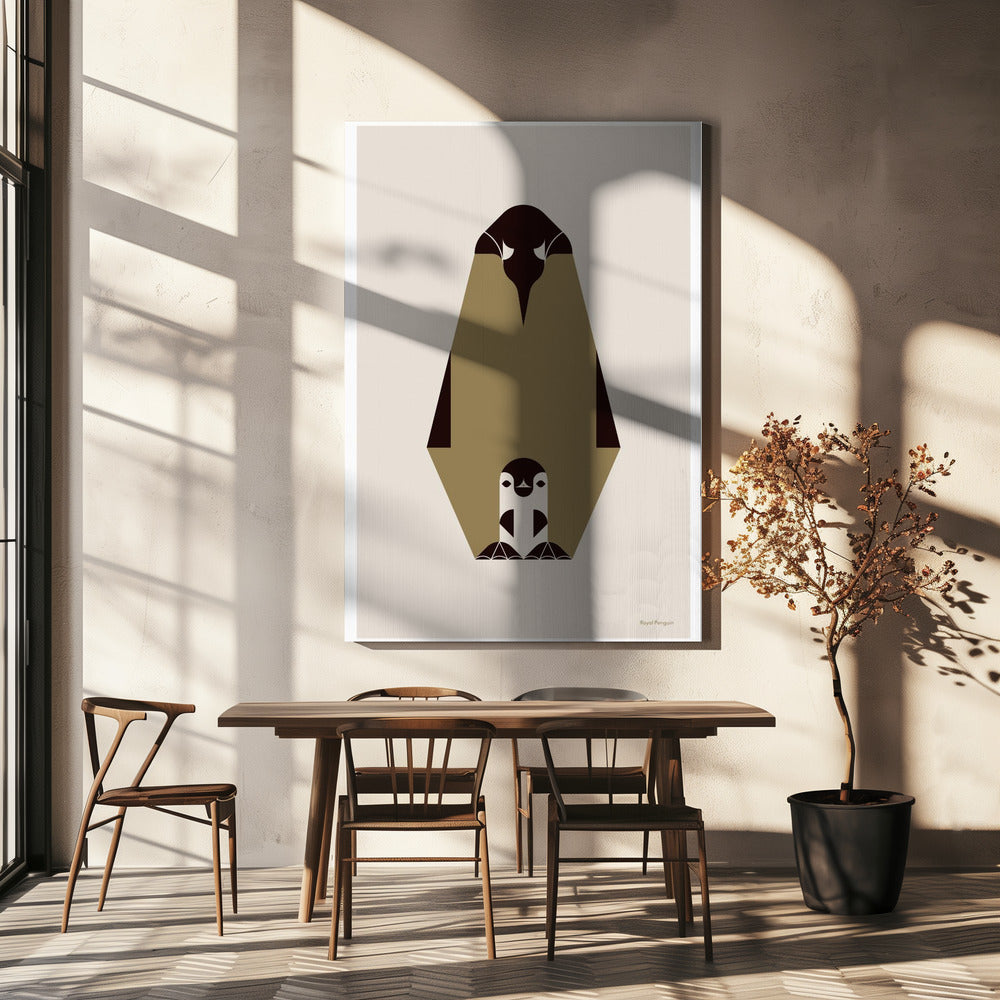 Golden Animals - Königspinguin (weiß) | Leinwand