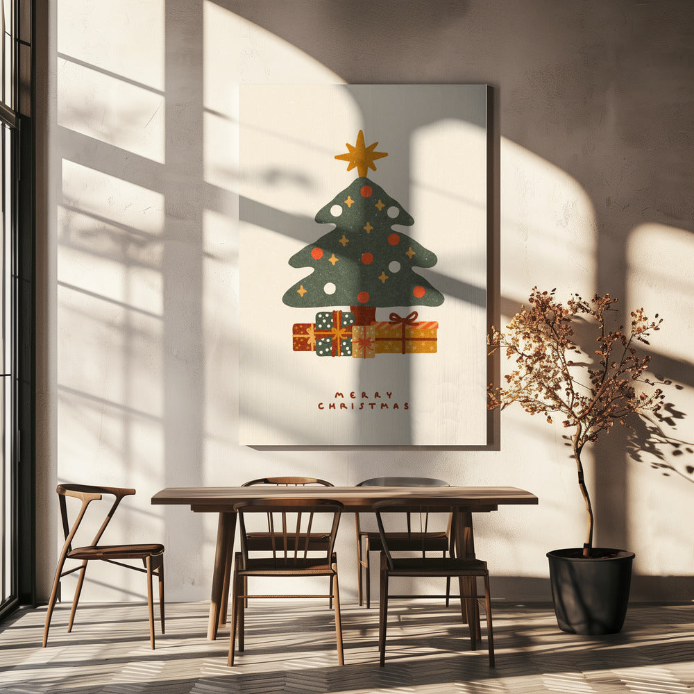 Weihnachtsbaum mit Geschenken | Leinwand