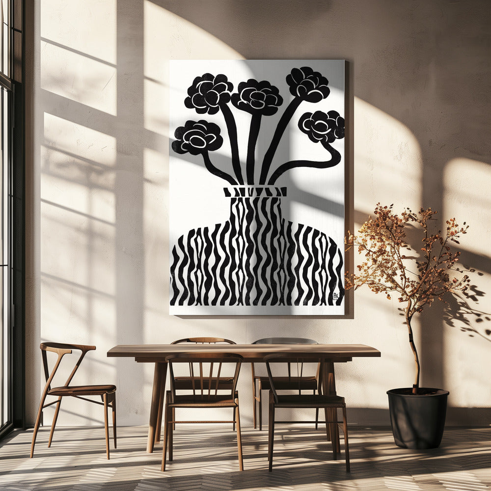 Vase und Blumen 03 | Leinwand