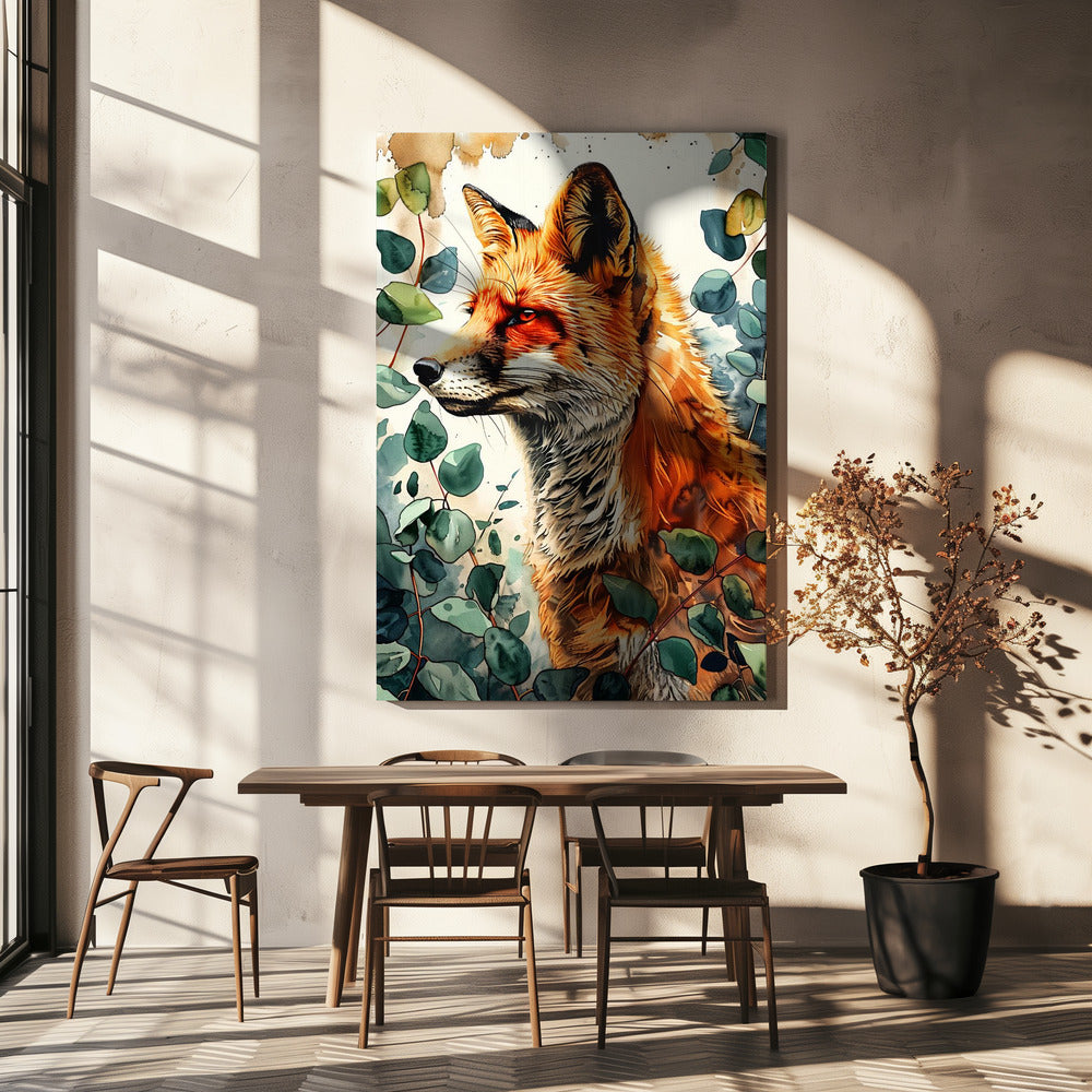 Tier Aquarell Kunst Fuchs 10 | Leinwand