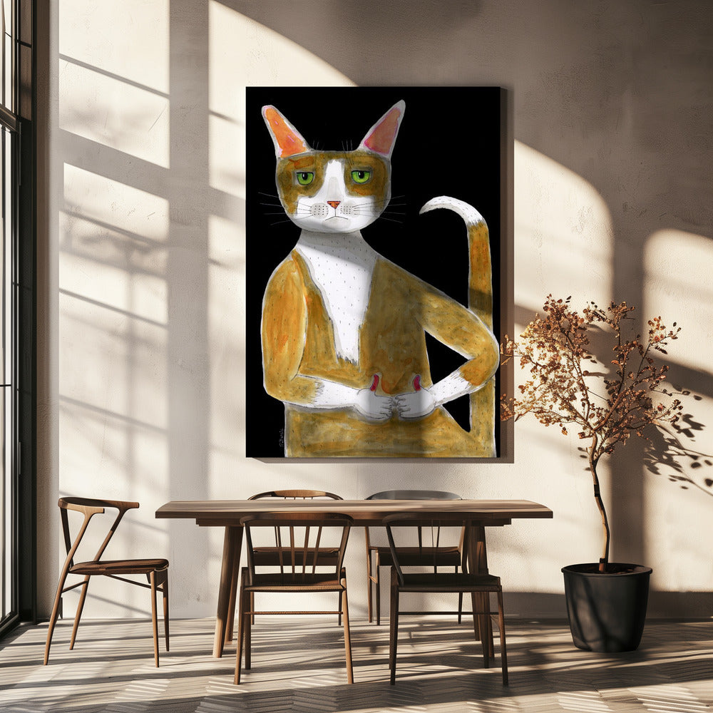Alles ok, Katze, Daumen hoch. | Leinwand