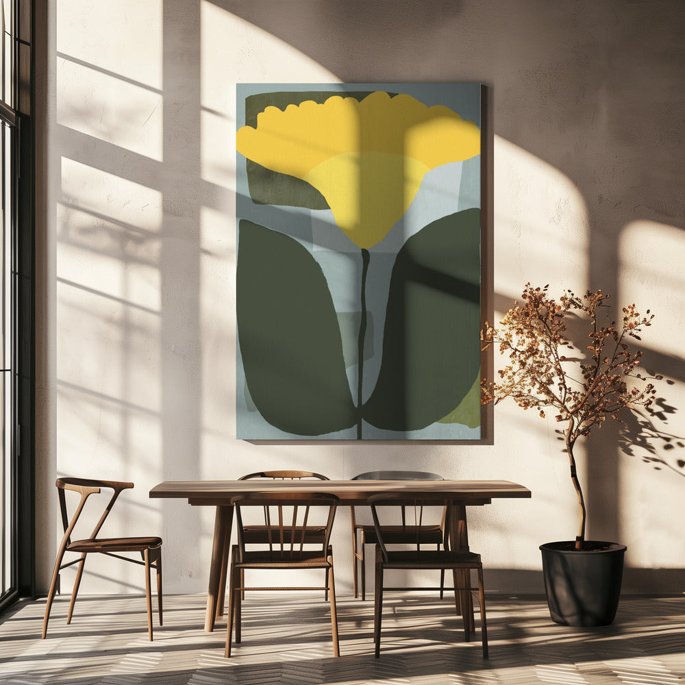 Schlichte gelbe Blume | Leinwand