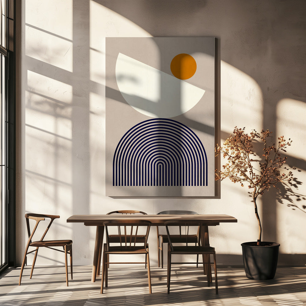 Linien und Halbkreise 1 | Leinwand