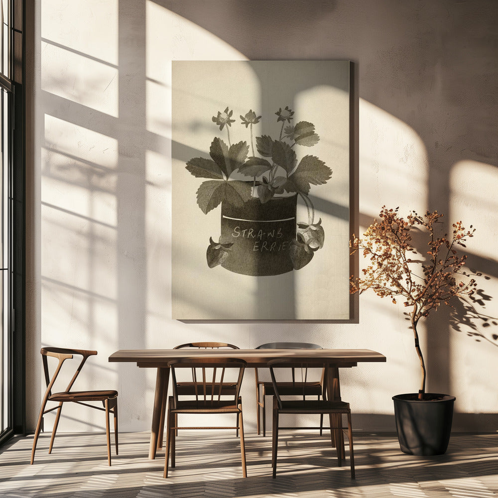 Vintage Erdbeerpflanze | Leinwand