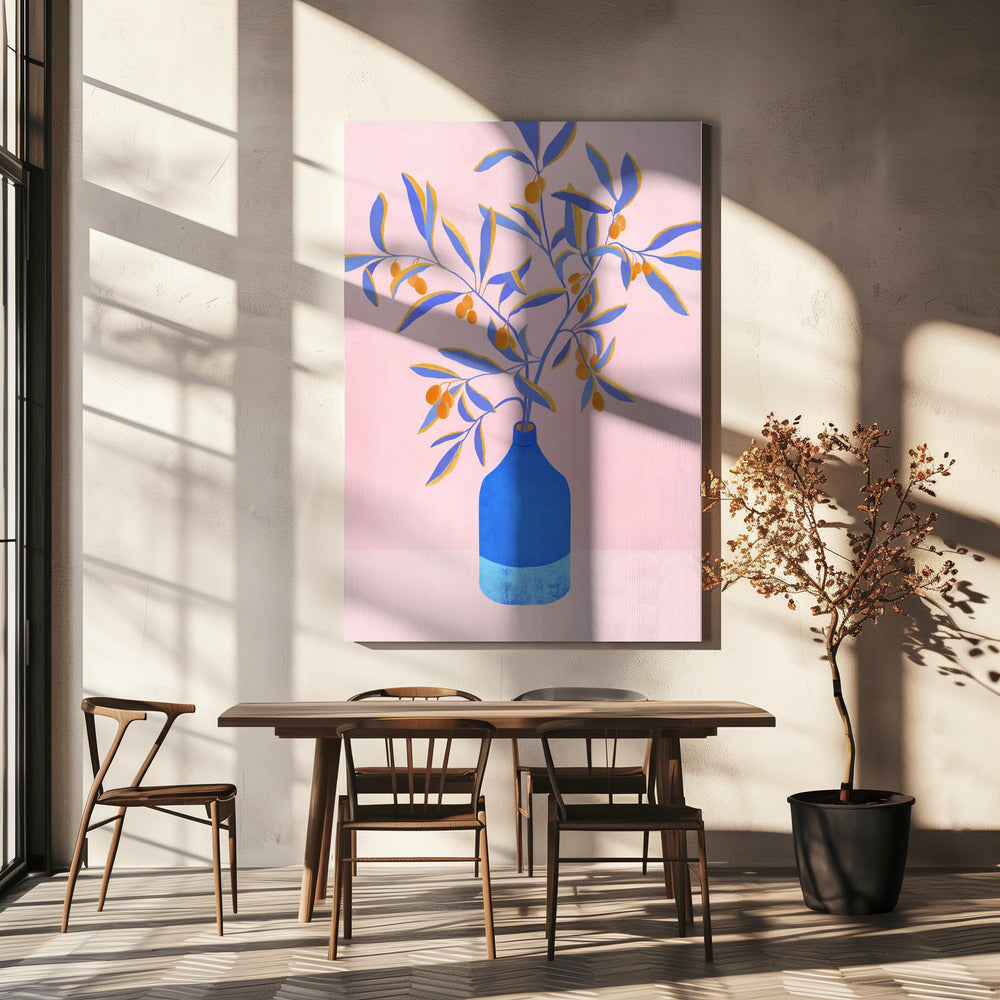 Stillleben mit blauen Zweigen | Leinwand