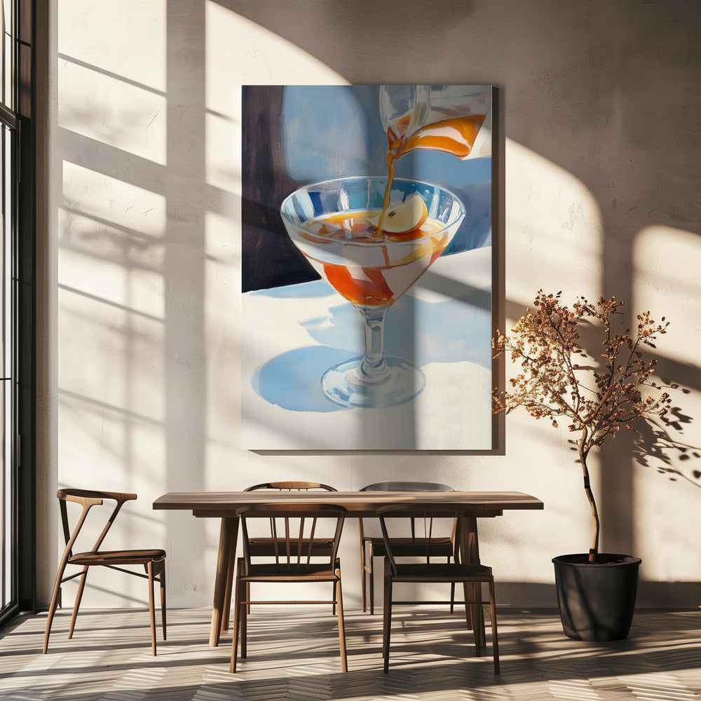Zitronentee in ein Glas gießen | Leinwand