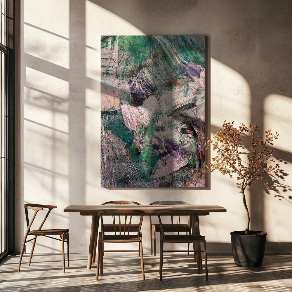 Strukturierte grüne Geode | Leinwand