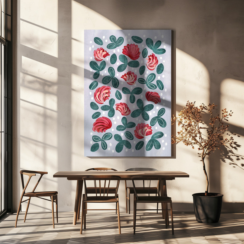 Rote Blumen III | Leinwand