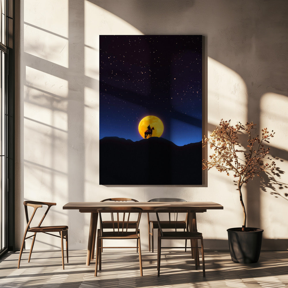 Der Reiter und der Mond | Leinwand