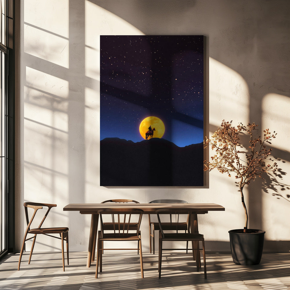 Der Reiter und der Mond | Leinwand