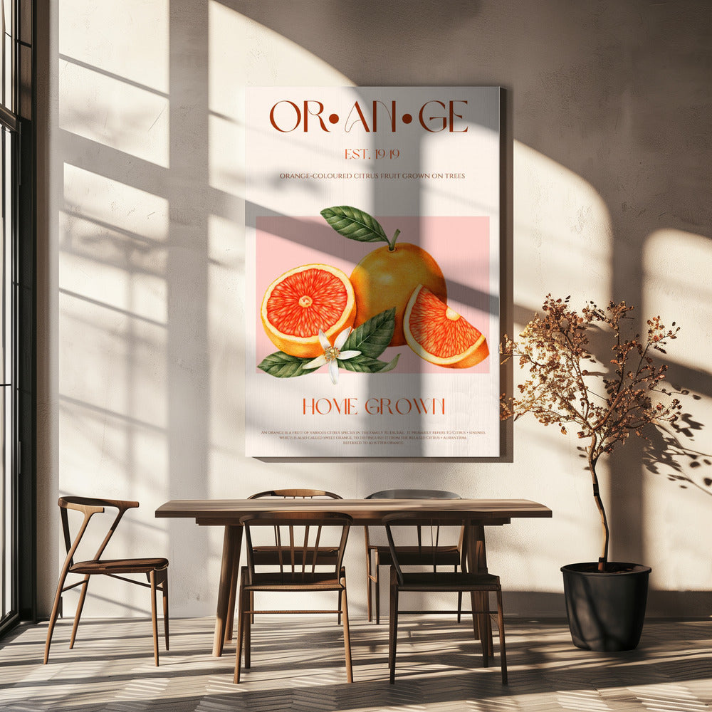 Vintage-Thema mit leuchtenden Orangen | Leinwand