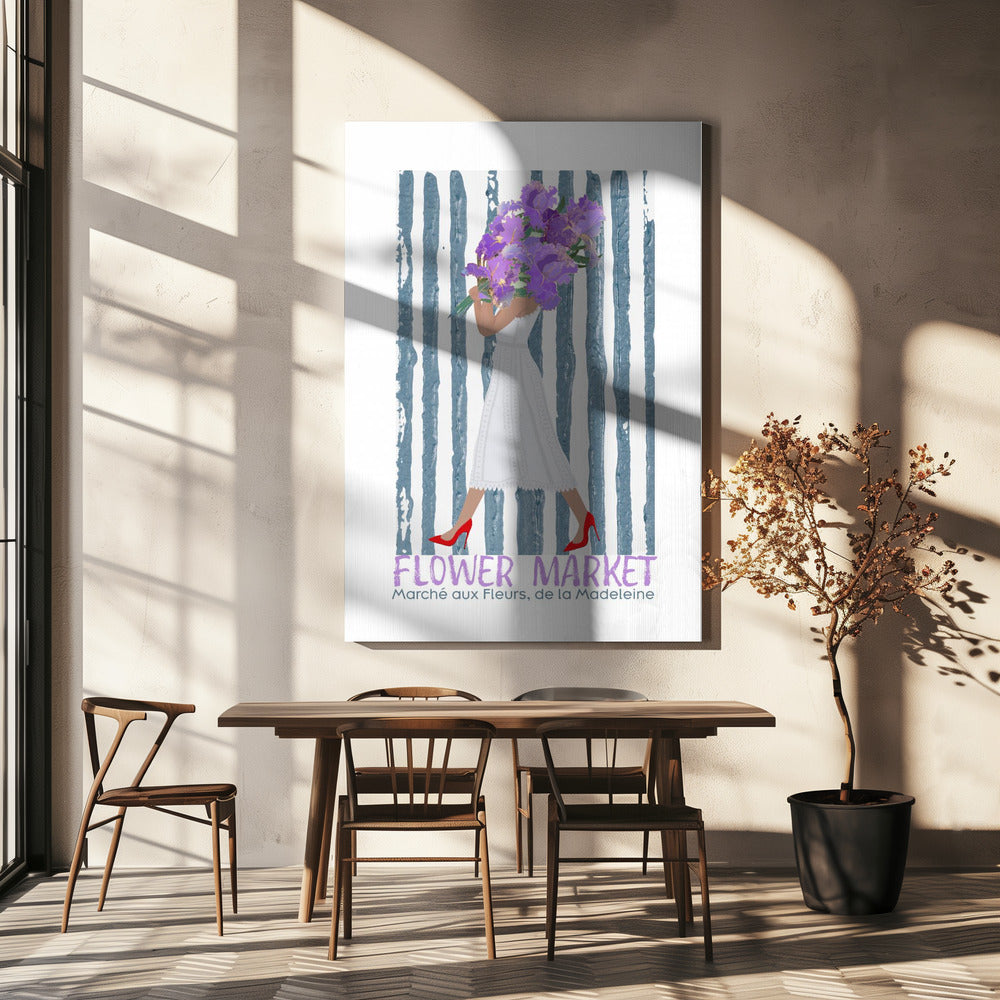 Blumenmarkt Marche aux fleurs Paris | Leinwand