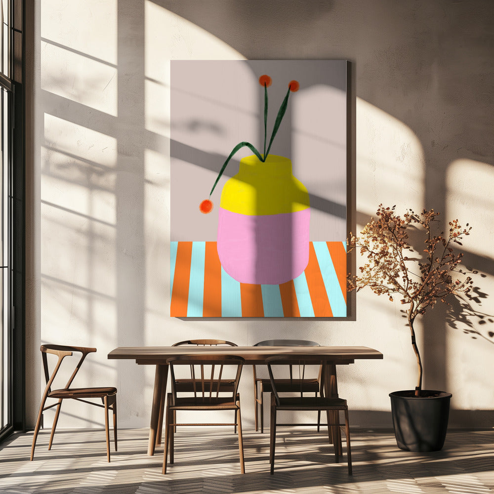 Kräftige Vase Blüten | Leinwand