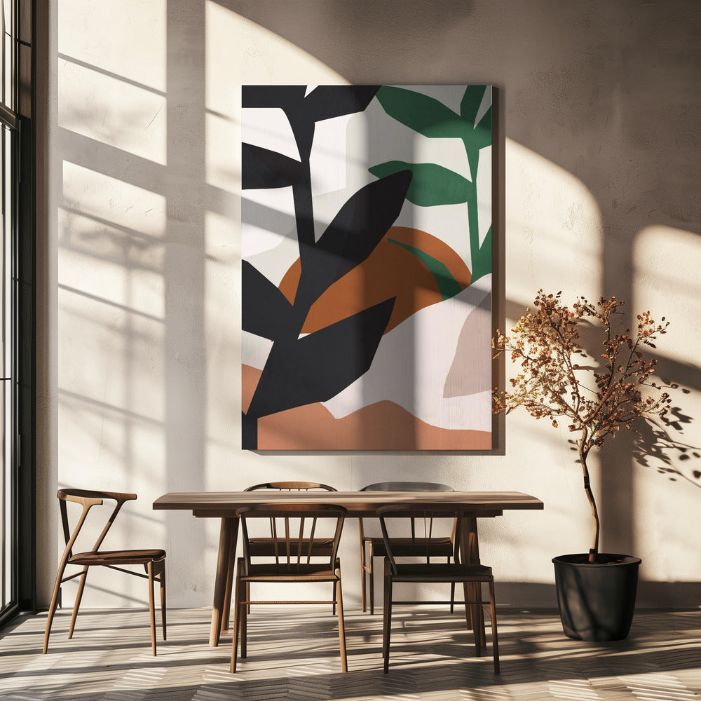 Abstrakte Kunst Tropische Blätter | Leinwand