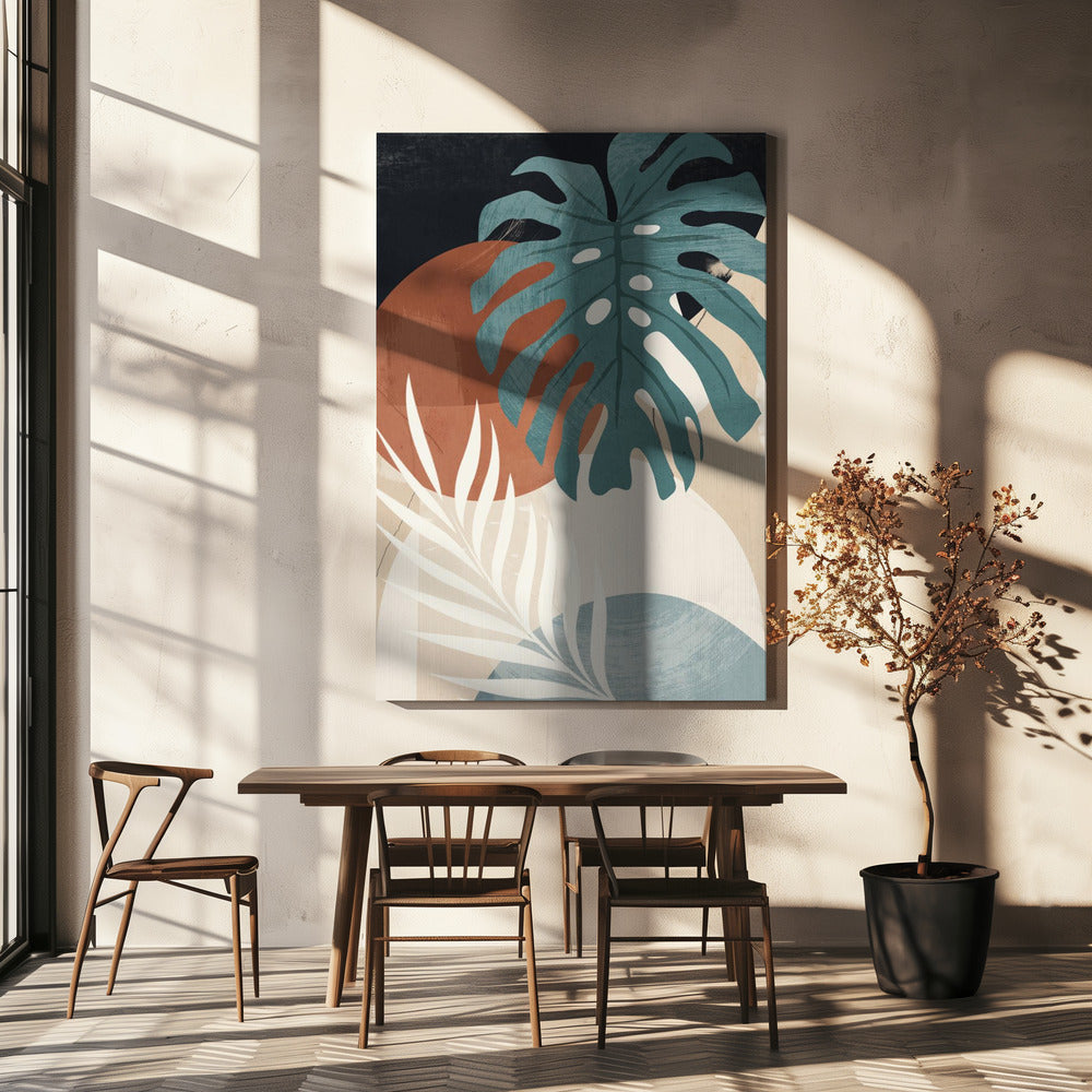 Abstrakte Kunst Tropische Blätter | Leinwand