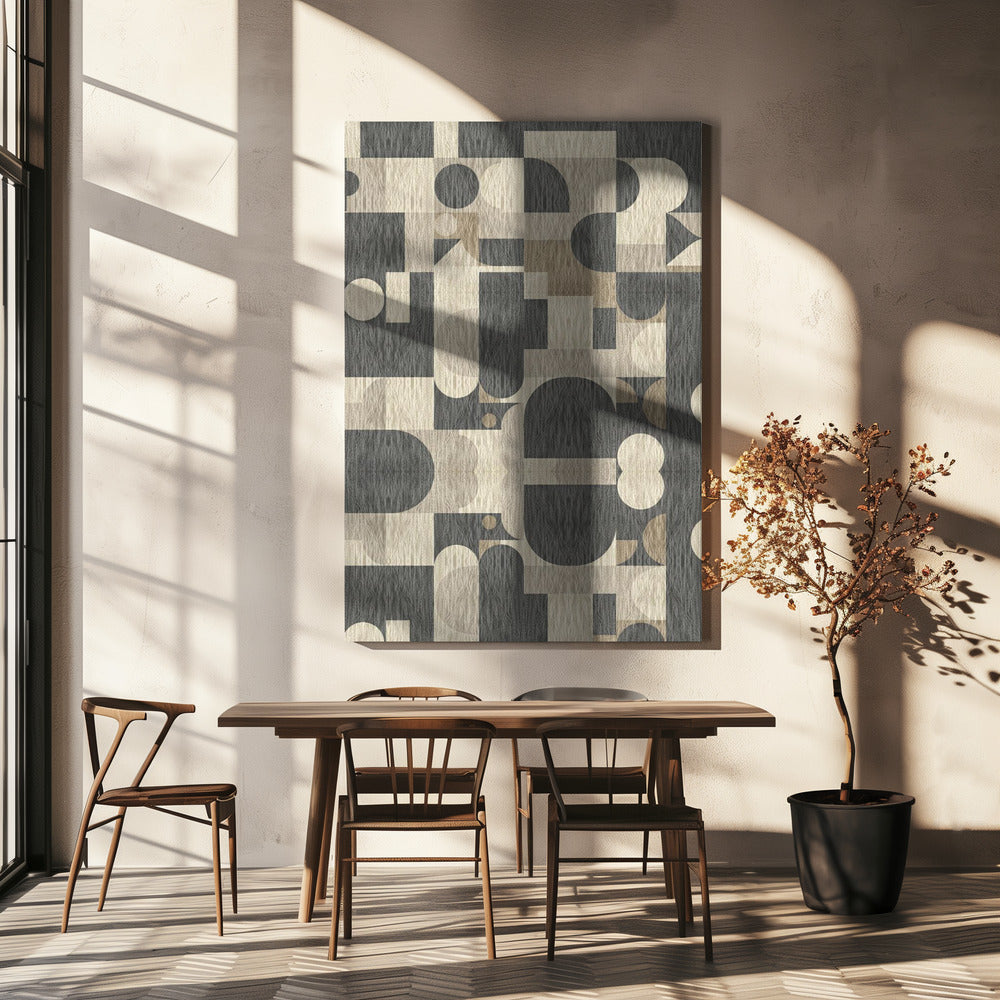 Geometrisches Muster mit verschiedenen Formen | Leinwand