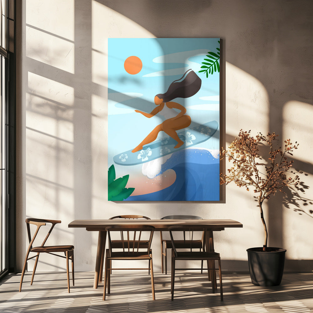 Surfen auf den Wellen | Leinwand