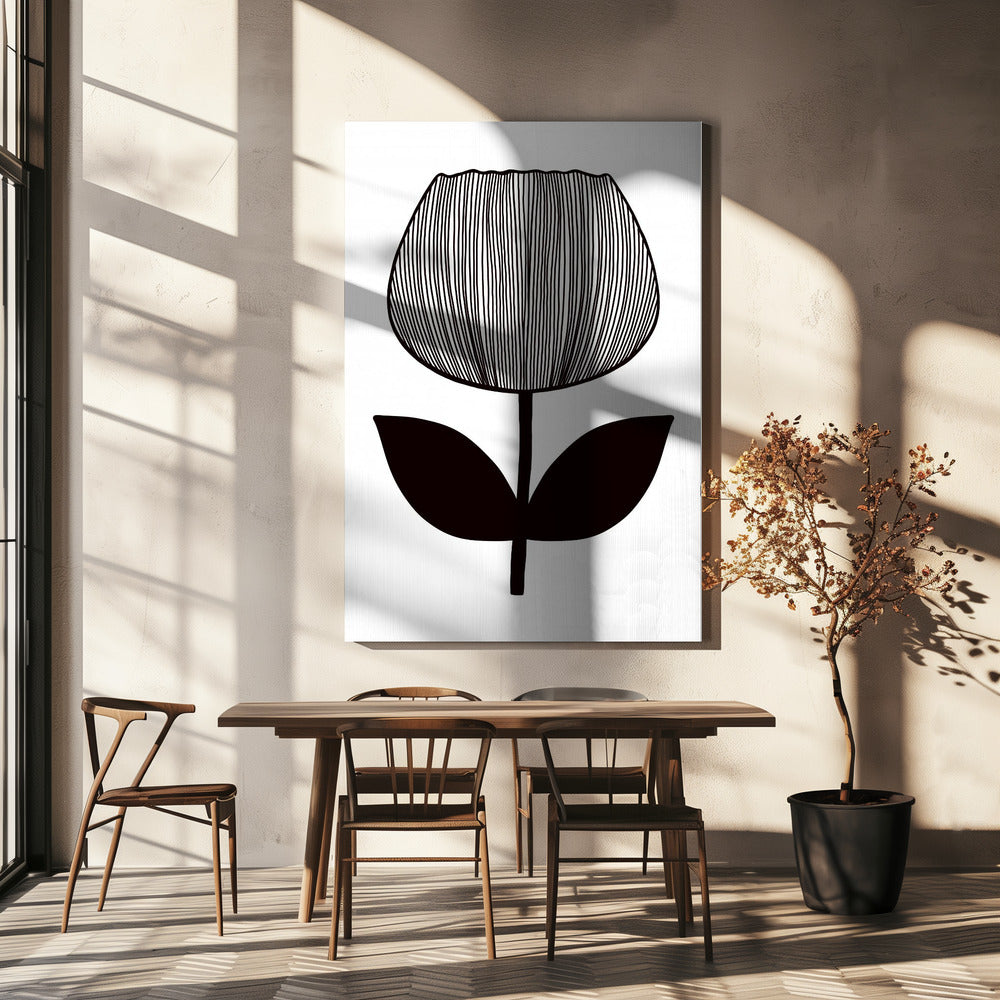 Monochrome Blüte | Leinwand