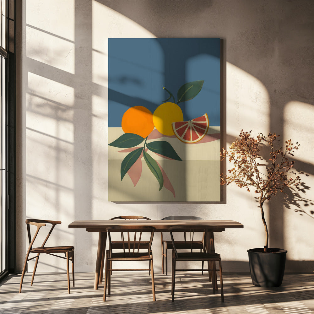Orange und gelbe Zitrusfrüchte | Leinwand