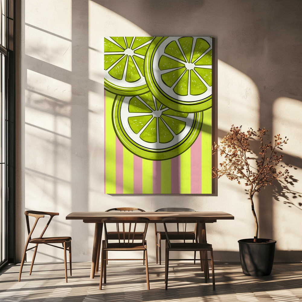 Limette auf Rosa | Leinwand