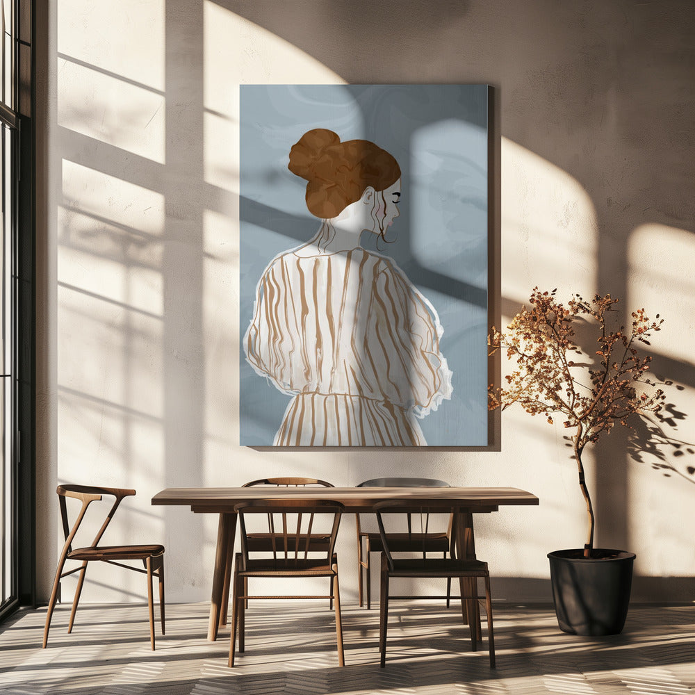 Frau, die allein steht | Leinwand