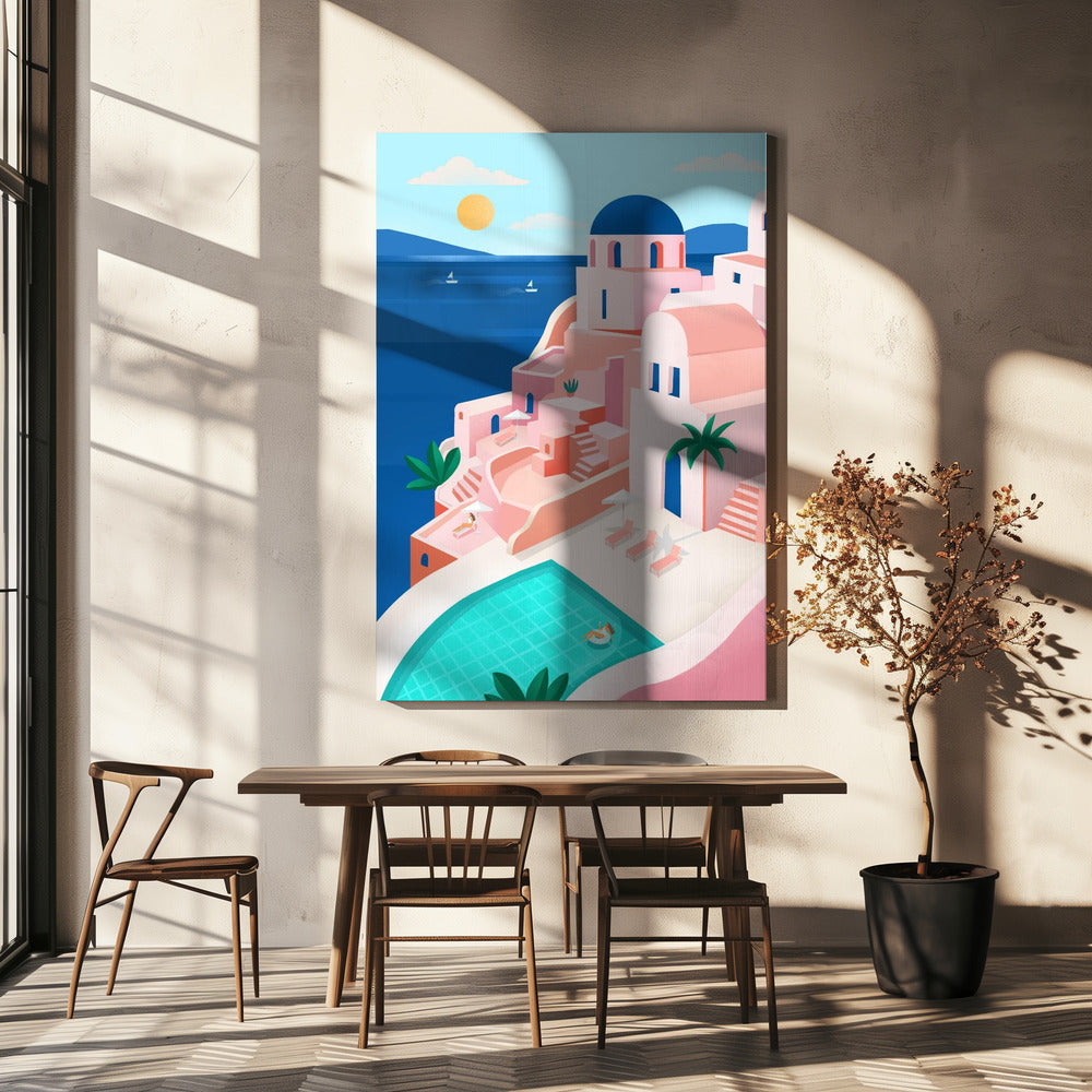 Ruhige mediterrane Küstenszene | Leinwand