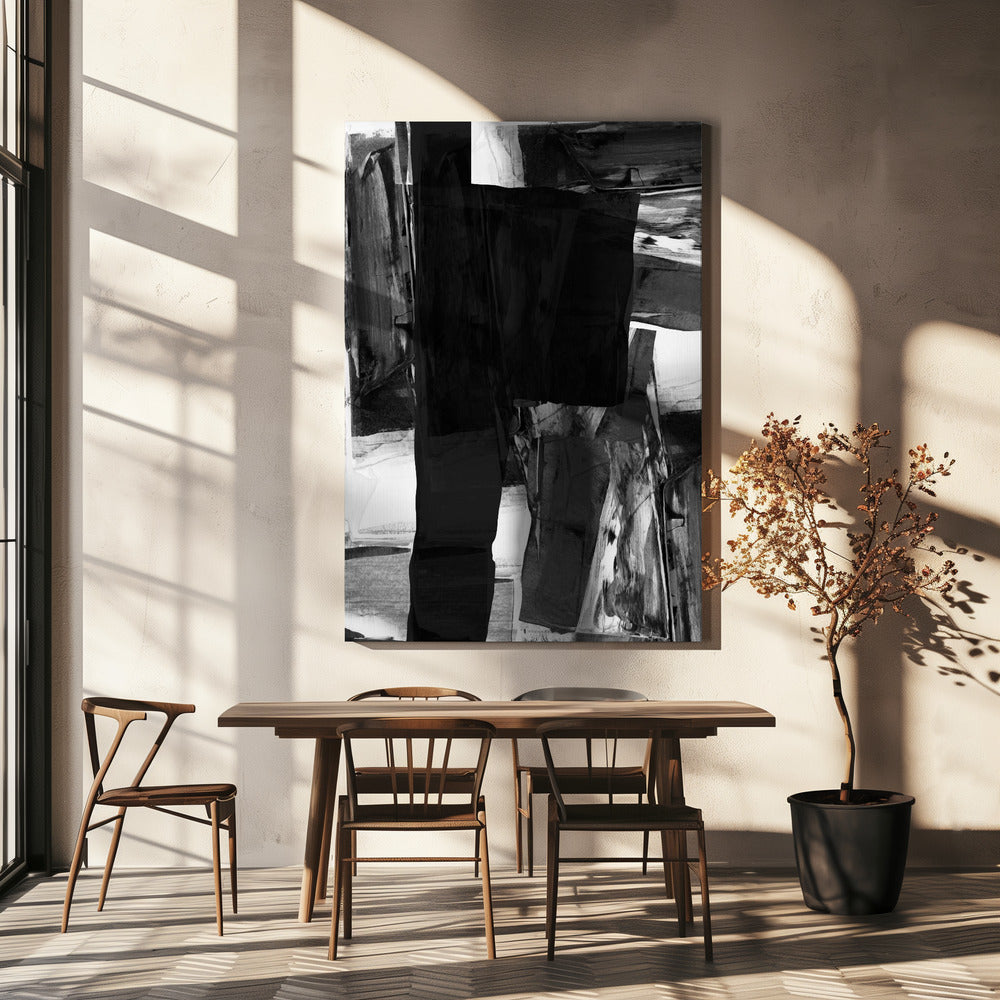Monochromes Chaos | Leinwand