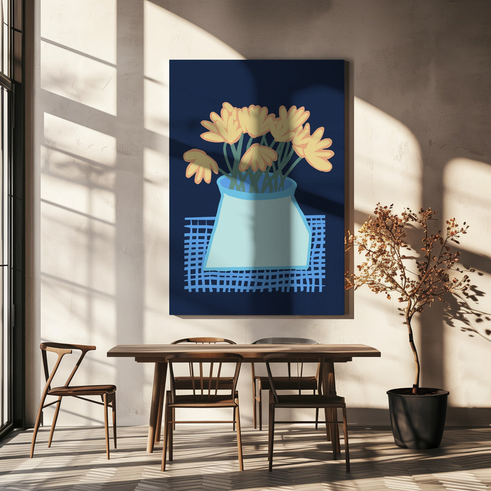Gänseblümchen in Vase | Leinwand