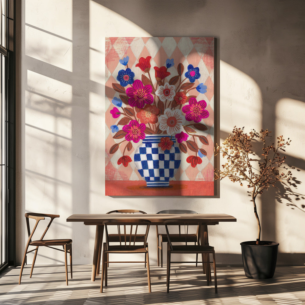 Vase Blumen Helle &amp; Blaue | Leinwand