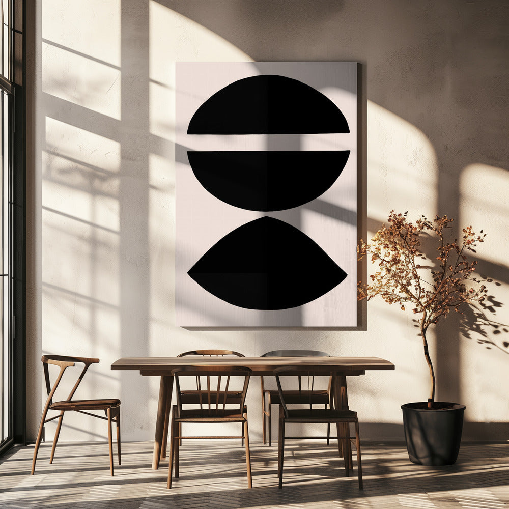 Schwarze geometrische Formen | Leinwand