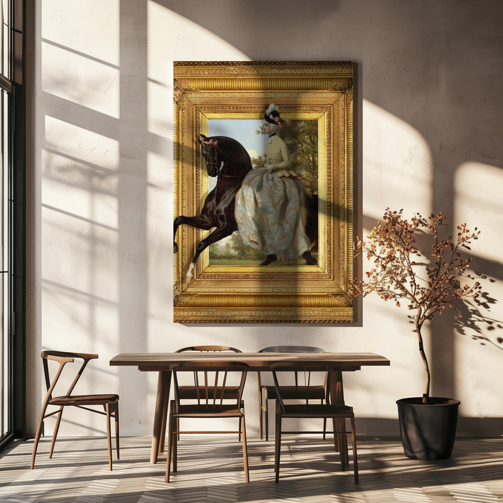 Die Dame und ihr Pferd | Leinwand