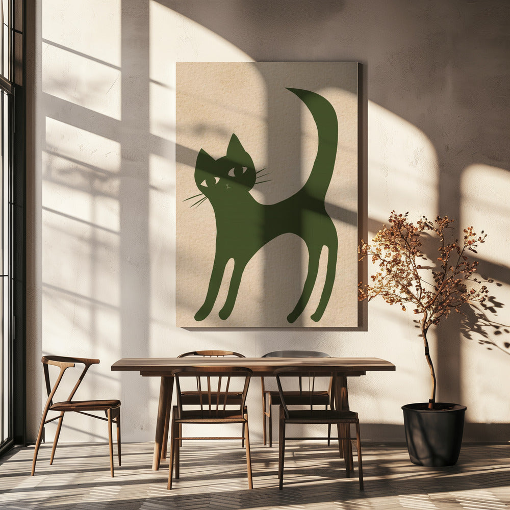 Grüne Katze | Leinwand