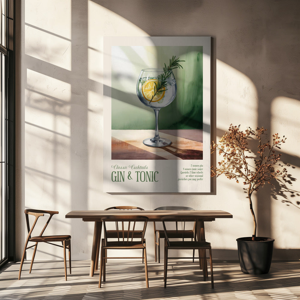 Klassische Cocktails - Gin Tonic | Leinwand