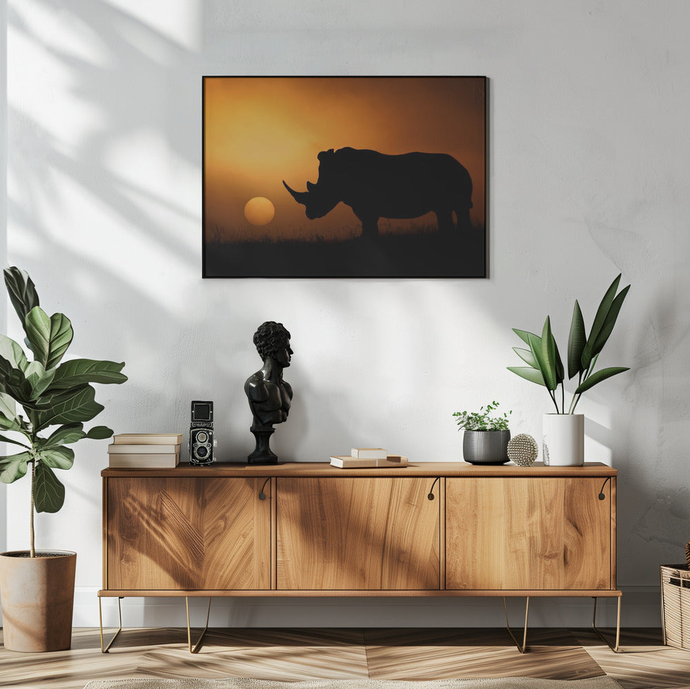 Nashorn Sonnenaufgang | Poster