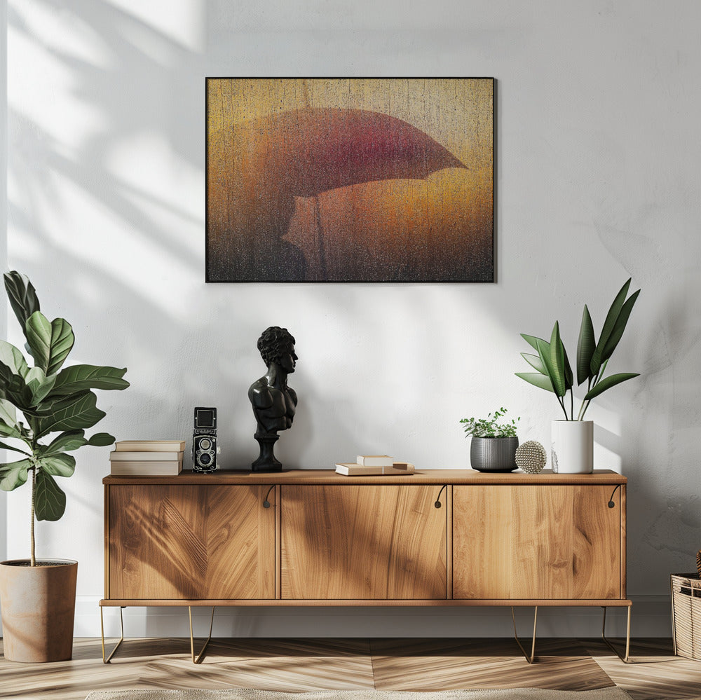 Metallische Wand im Regen | Poster