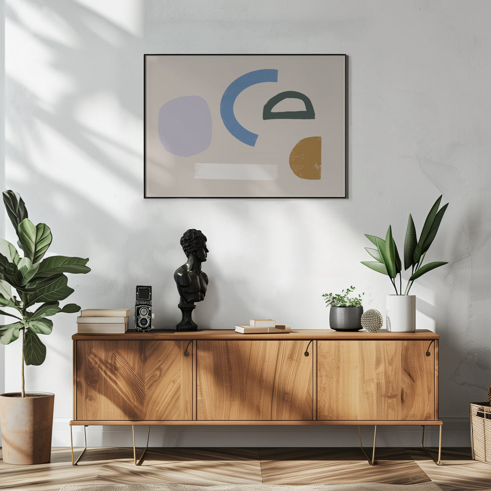 Minimalistische Formen in gedeckten Farben | Poster