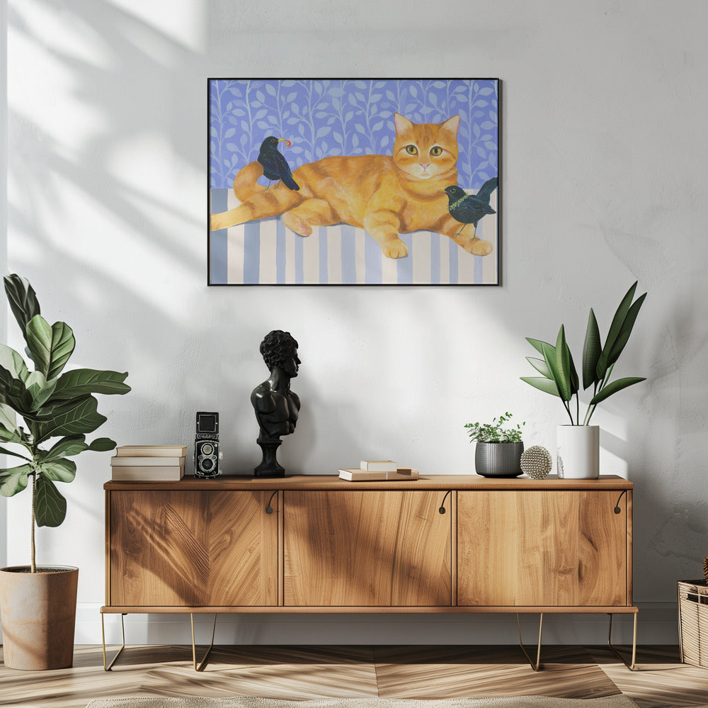 Entspannte orange getigerte Katze | Poster