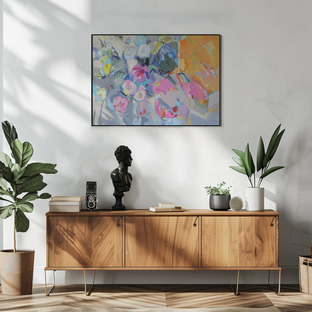 Glas und Rosen | Poster
