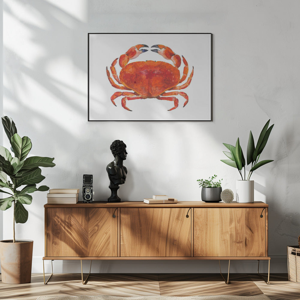 Realistische rote Krabbe | Poster