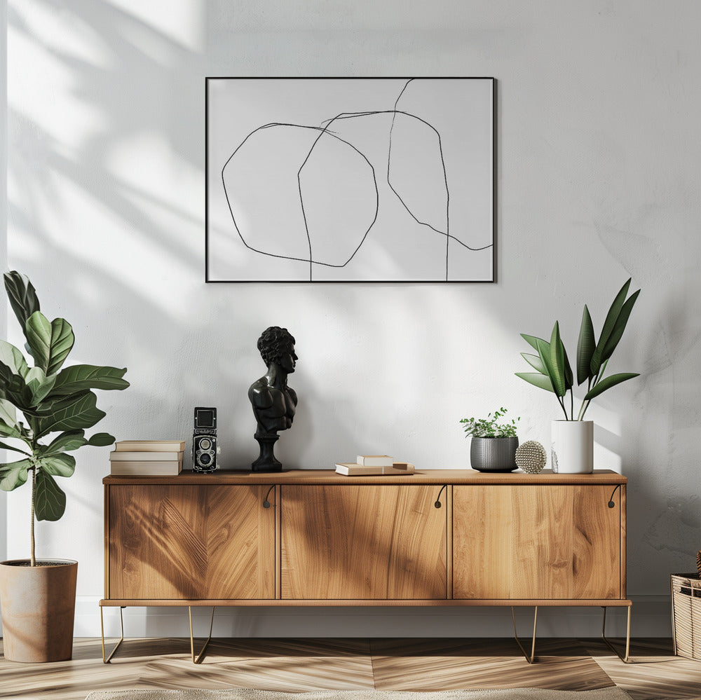 Schwarze Linien auf weißem Hintergrund | Poster